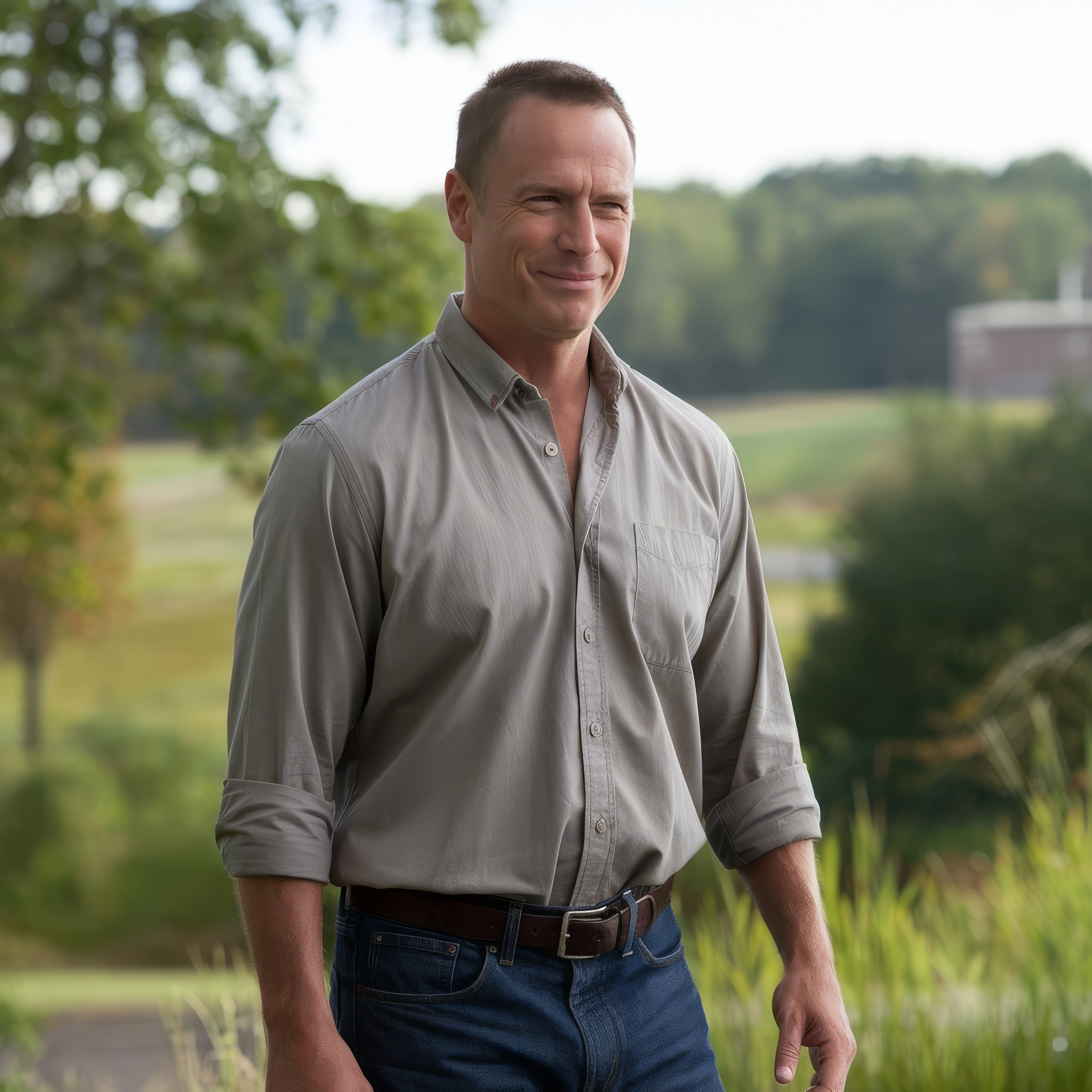 Property inspection client standing outdoors after completed inspection service